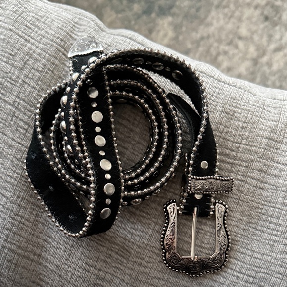 B-Low the Belt Studded Black Belt - Picture 3 of 7